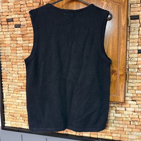 Vintage Kim Roger’s Holiday Reindeer sequined cotton blend zip vest sz M - Picture 8 of 8